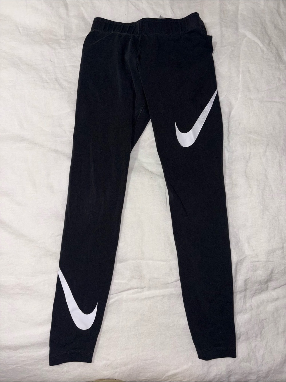 Nike Black Leggings with White Swooshes